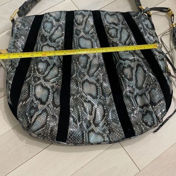 Aimee Kestenberg Women's Snakeskin Pebble Leather & Suede Tuscany Hobo Bag - Picture 3 of 6